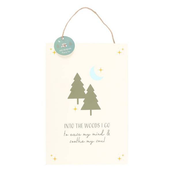 Something Different Into The Woods hanging sign 40x20cm - British product