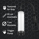 Rev-Pump Trigger penis pump 8.5 inches, UK version