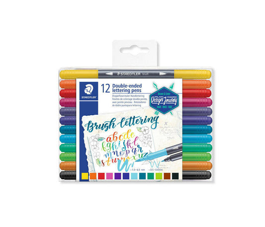 Staedtler Dual Ended Brush Lettering Pens 12pk