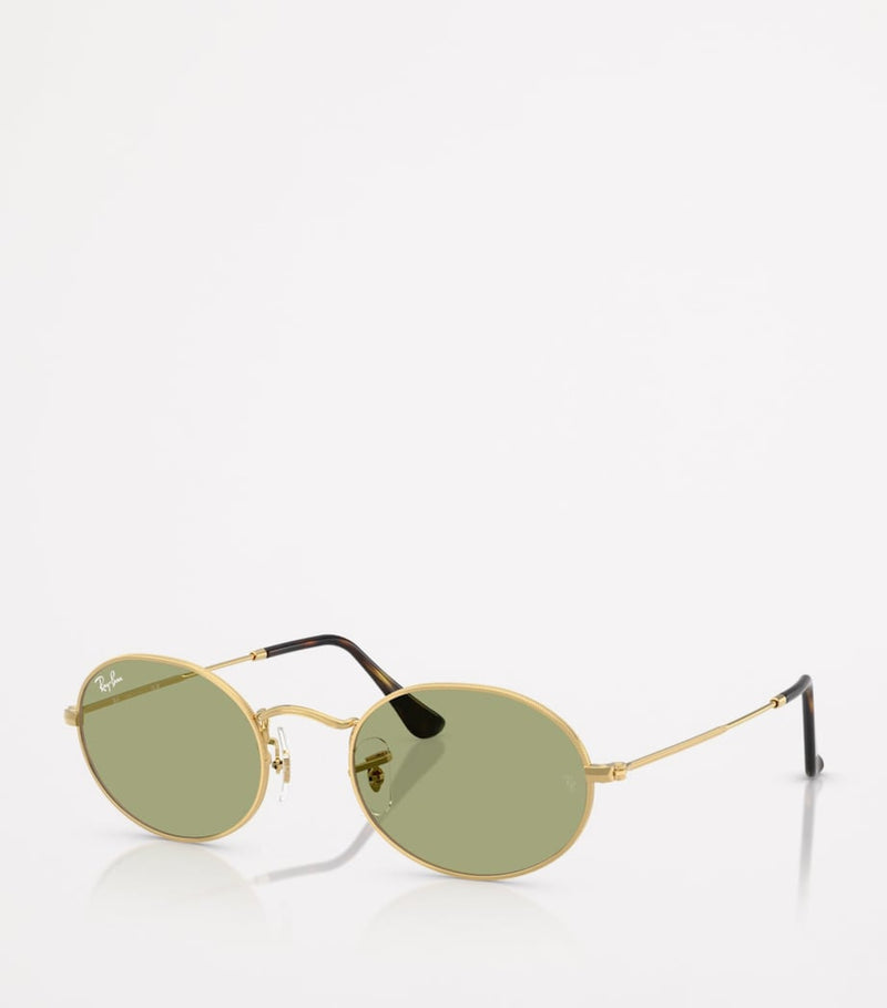 Ray-Ban RB3547 oval metal sunglasses rose gold - British product