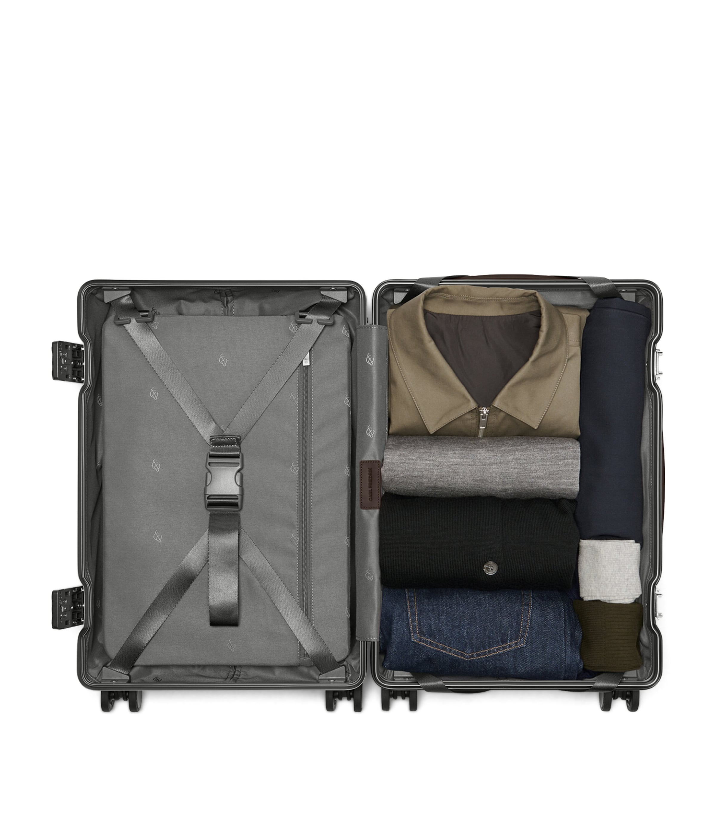 Carl Friedrik carry-on suitcase 56cm hard-shell design (British brand)