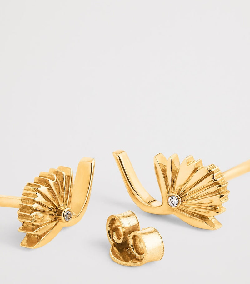 L'Atelier Nawbar yellow gold and diamond psychedeliah stud earrings, UK version