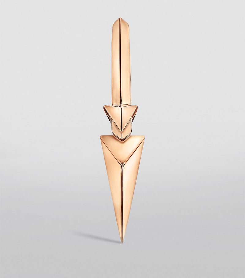 Maria Tash rose gold faceted triple spike hoop earring 9.5mm, UK version
