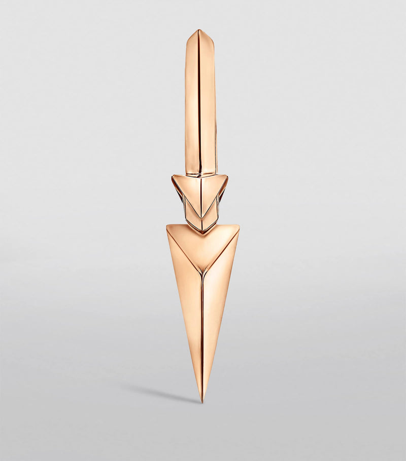 Maria Tash rose gold faceted triple spike hoop earring 9.5mm, UK version