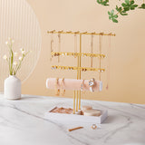 Livingandhome 4-tier jewellery display stand gold metal, imported from the UK
