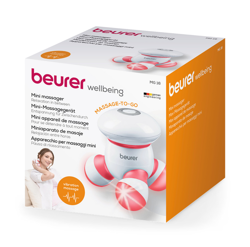 Beurer MG16 Mini Massager in red, UK version