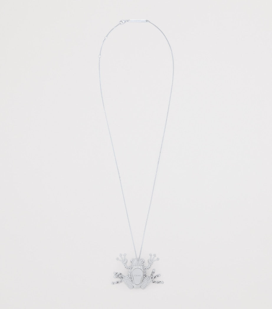 LOEWE rope frog necklace silver-tone braided brass, imported from the UK