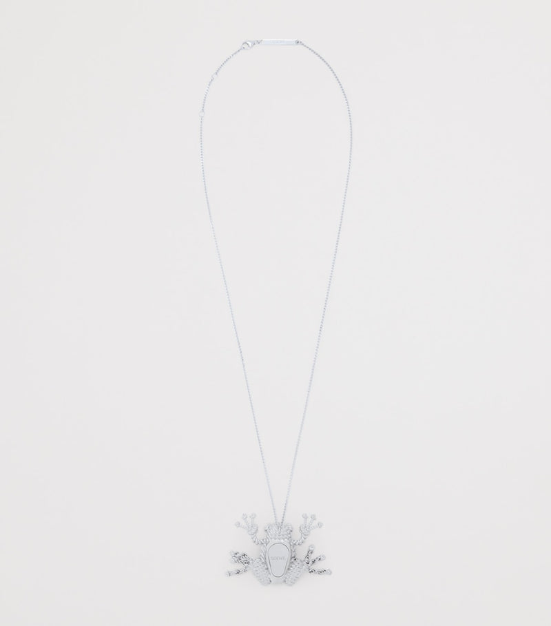 LOEWE rope frog necklace silver-tone braided brass, imported from the UK