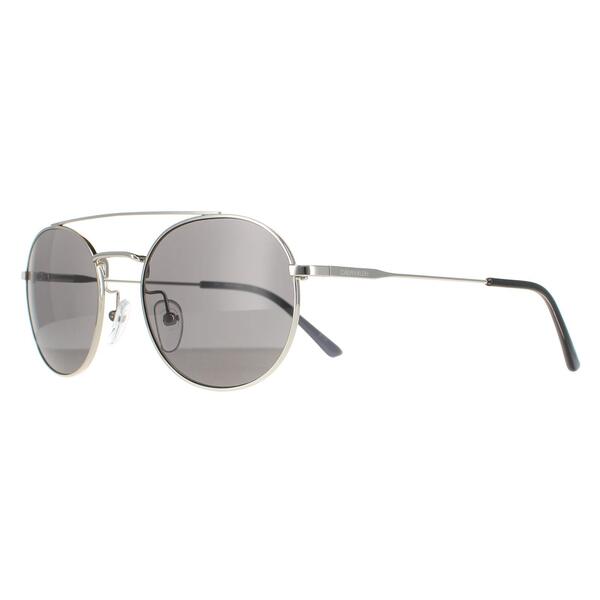 Calvin Klein CK18116S silver round sunglasses (British brand)
