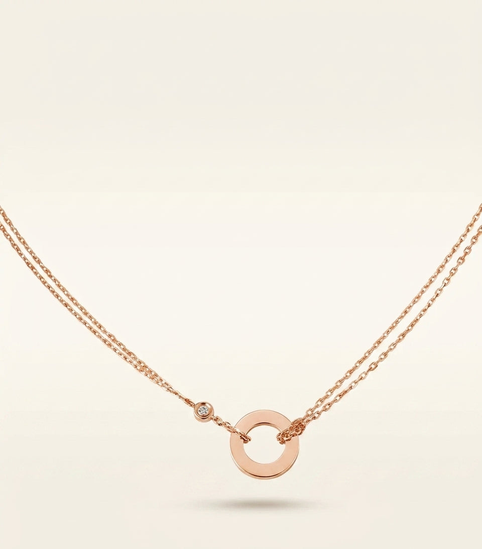 Cartier rose gold diamond LOVE necklace 39.2cm (British brand)
