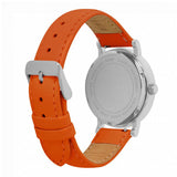 Toff London Mum Watch with orange flower dial and leather strap - British product