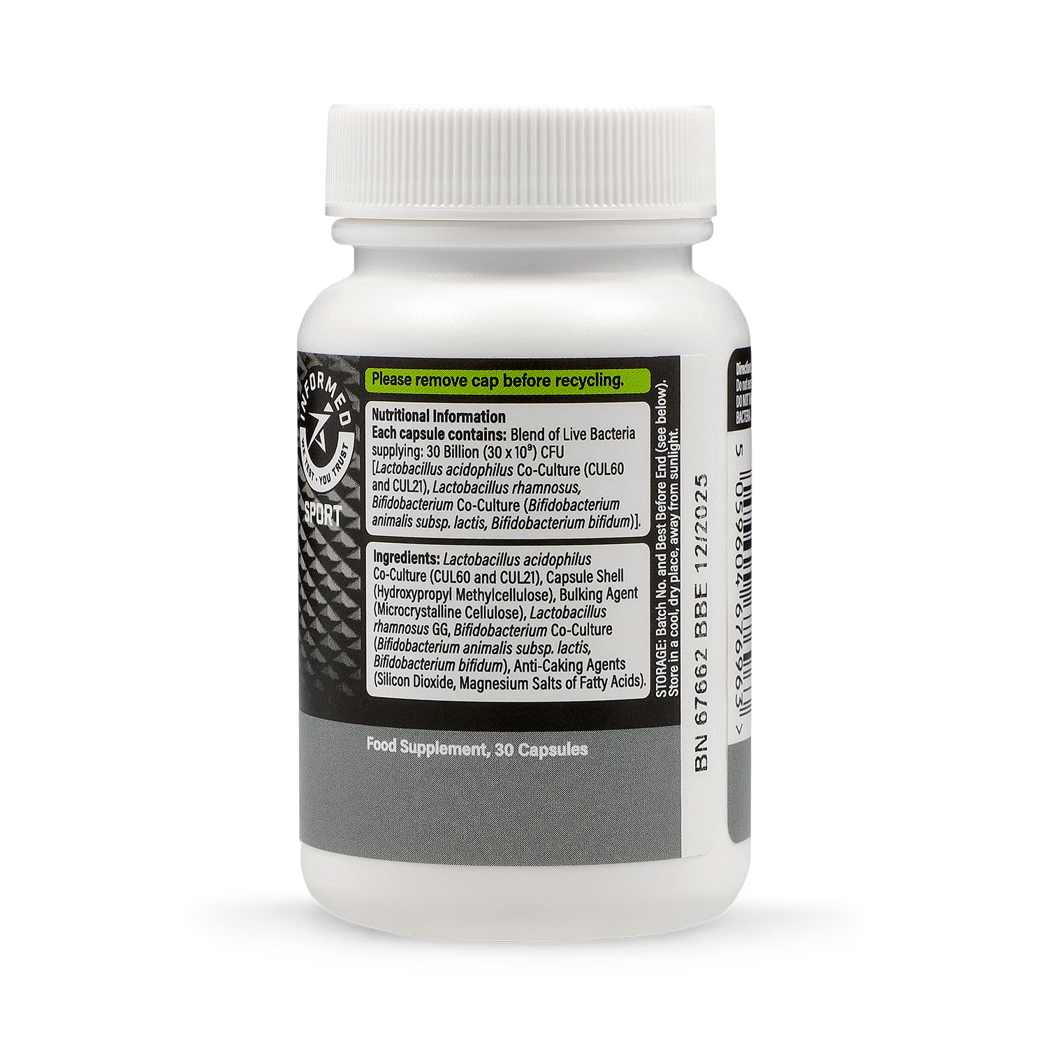 Gut health probiotic supplements Cultures Complex 30 Capsules - British product