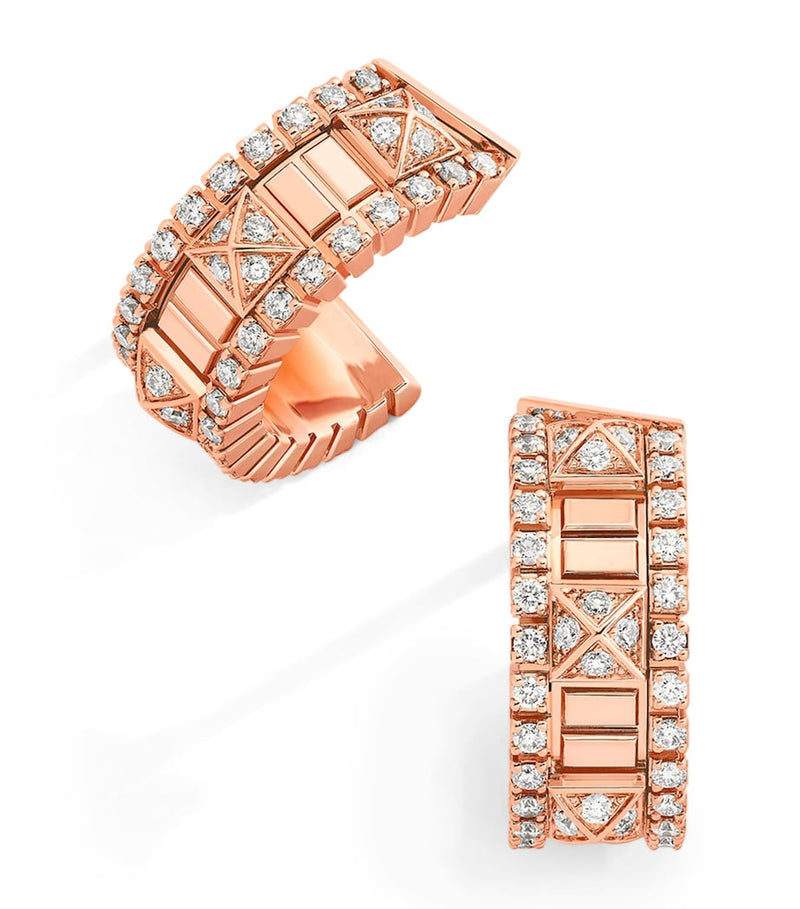 MARLI New York mini rose gold diamond hoop earrings - British product