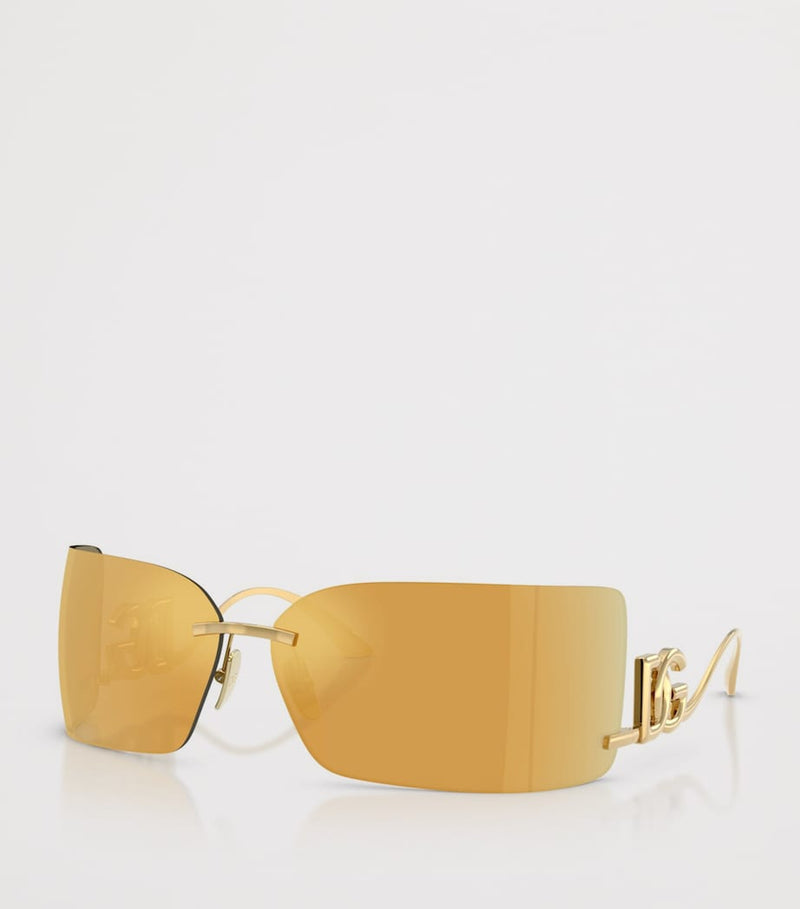Dolce&Gabbana metal gold-tone mirrored sunglasses, imported from the UK