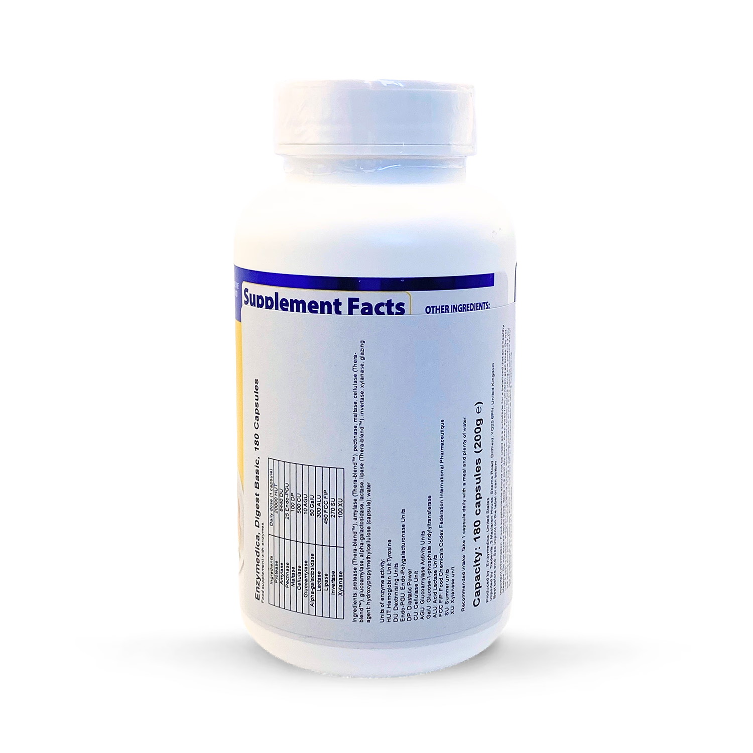 Enzymedica Digest Basic enzyme supplement 180 capsules, imported from the UK