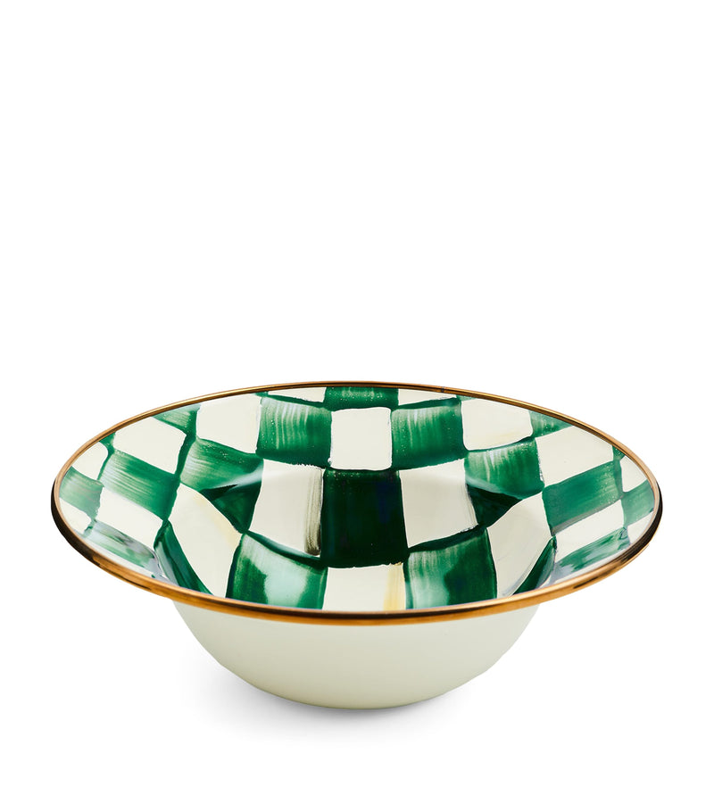 MacKenzie-Childs Emerald Check breakfast bowl 19cm, imported from the UK