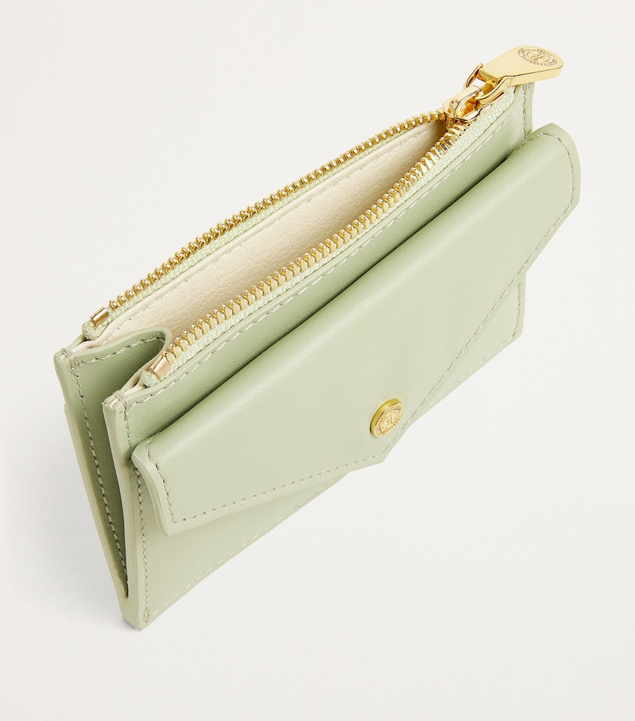 Harrods leather zip-up card holder Italian leather - British product