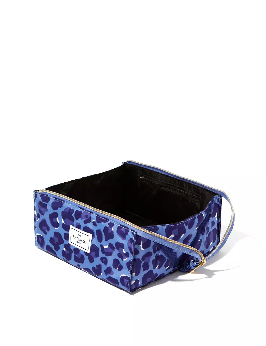 The Flat Lay Co. Open Flat Box Bag in Blue Leopard GOODS M&S   