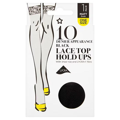 Autofixants Superdrug à bordure en dentelle transparente Noir 10 Deniers - Acheter en ligne chez McGrocer