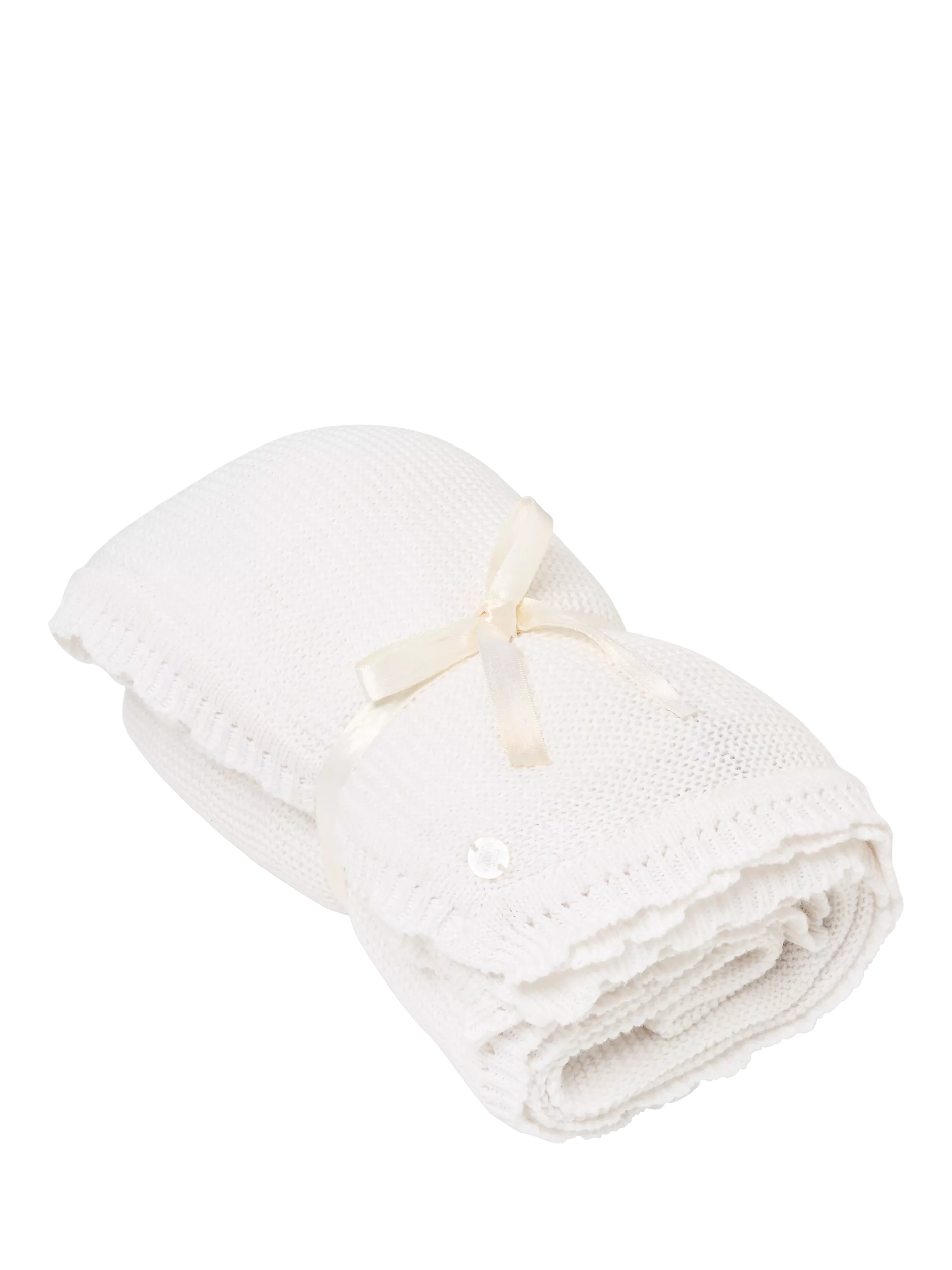 Angel & Rocket baby knitted blanket beige, imported from the UK