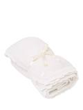 Angel & Rocket baby knitted blanket beige, imported from the UK
