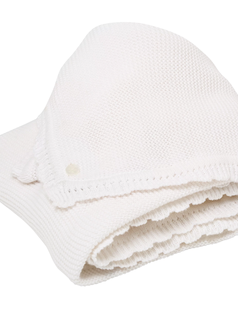 Angel & Rocket baby knitted blanket beige, imported from the UK