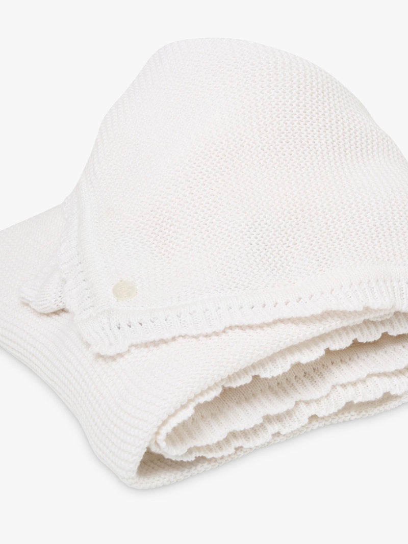 Angel & Rocket baby knitted blanket beige, imported from the UK