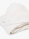 Angel & Rocket baby knitted blanket beige, imported from the UK