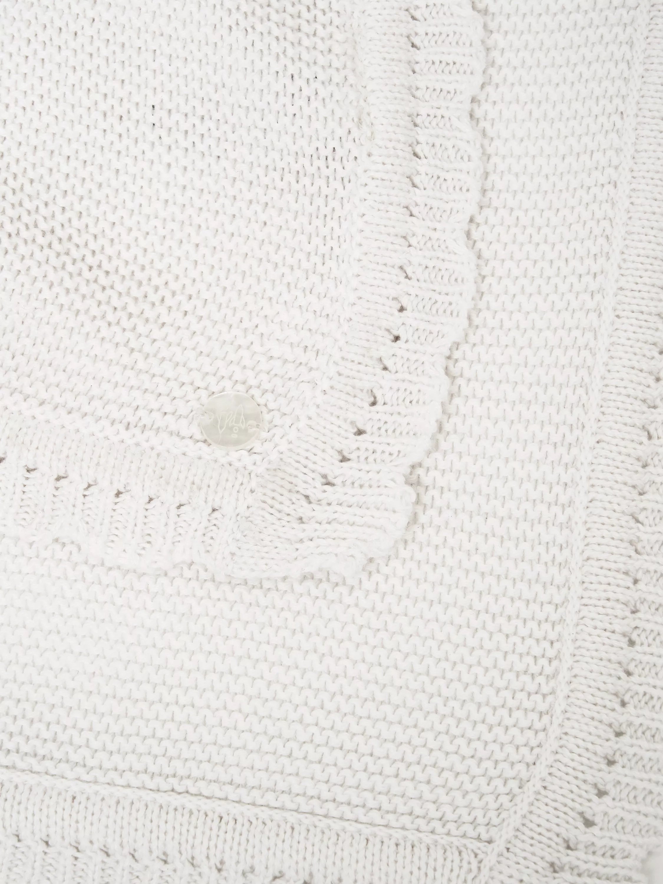 Angel & Rocket baby knitted blanket beige, imported from the UK