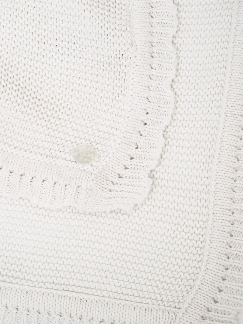 Angel & Rocket baby knitted blanket beige, imported from the UK