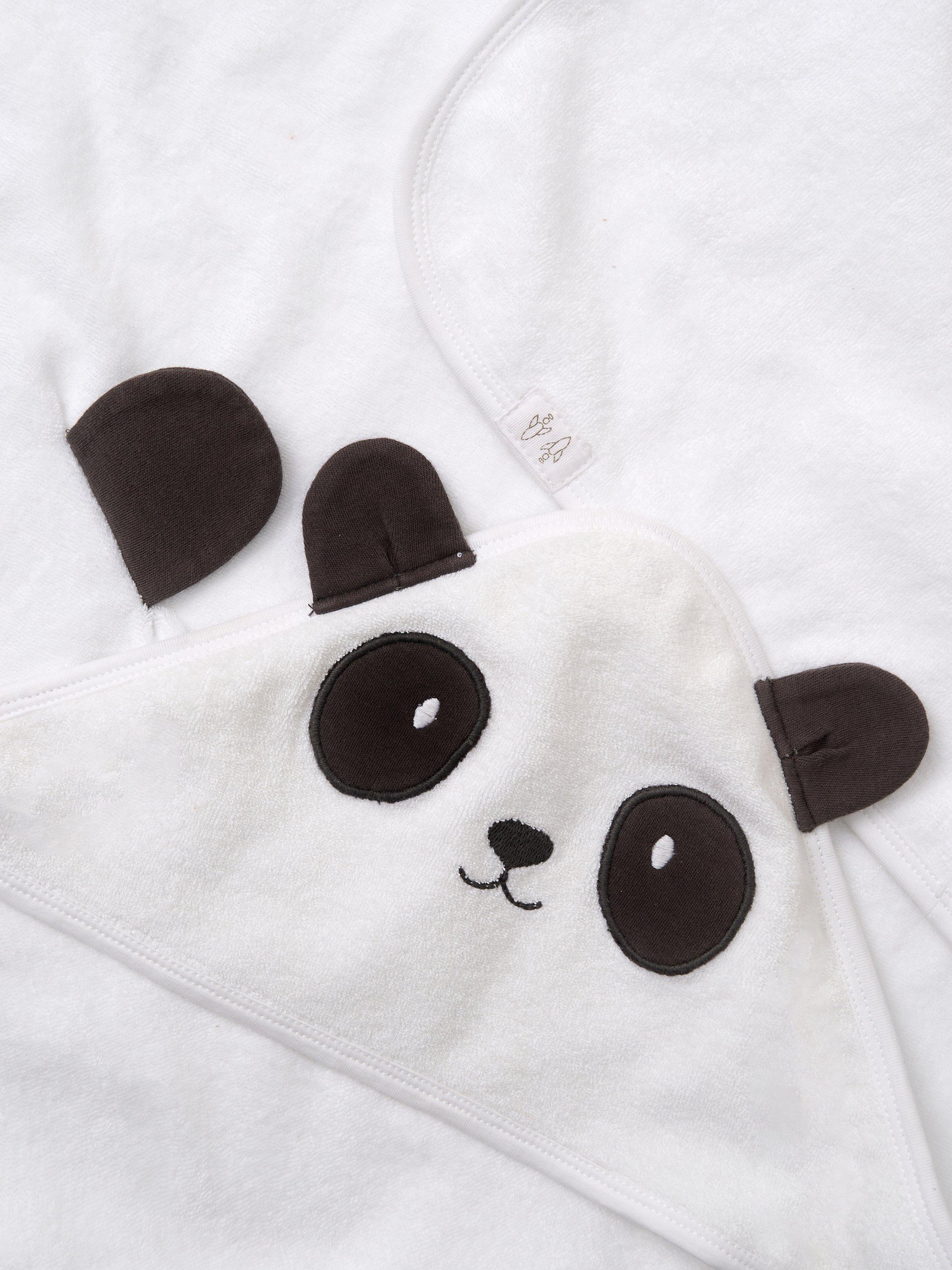 Angel & Rocket baby hooded towel panda white, imported from the UK