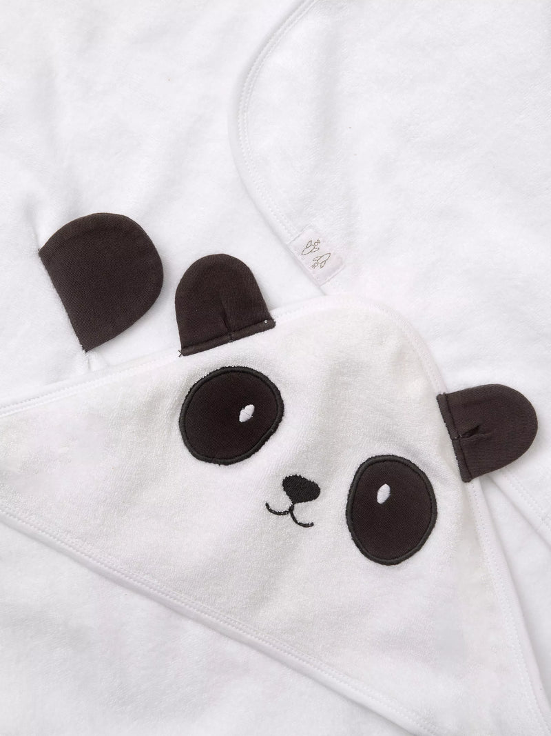 Angel & Rocket baby hooded towel panda white, imported from the UK
