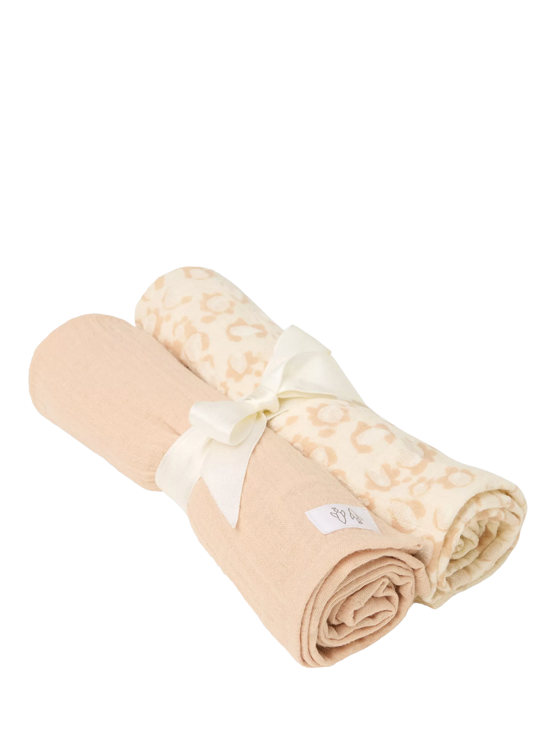 Angel & Rocket baby printed muslin set pink, imported from the UK