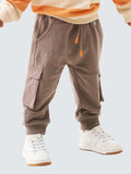 Angel Rocket Baby Mini Cargo Joggers Taupe