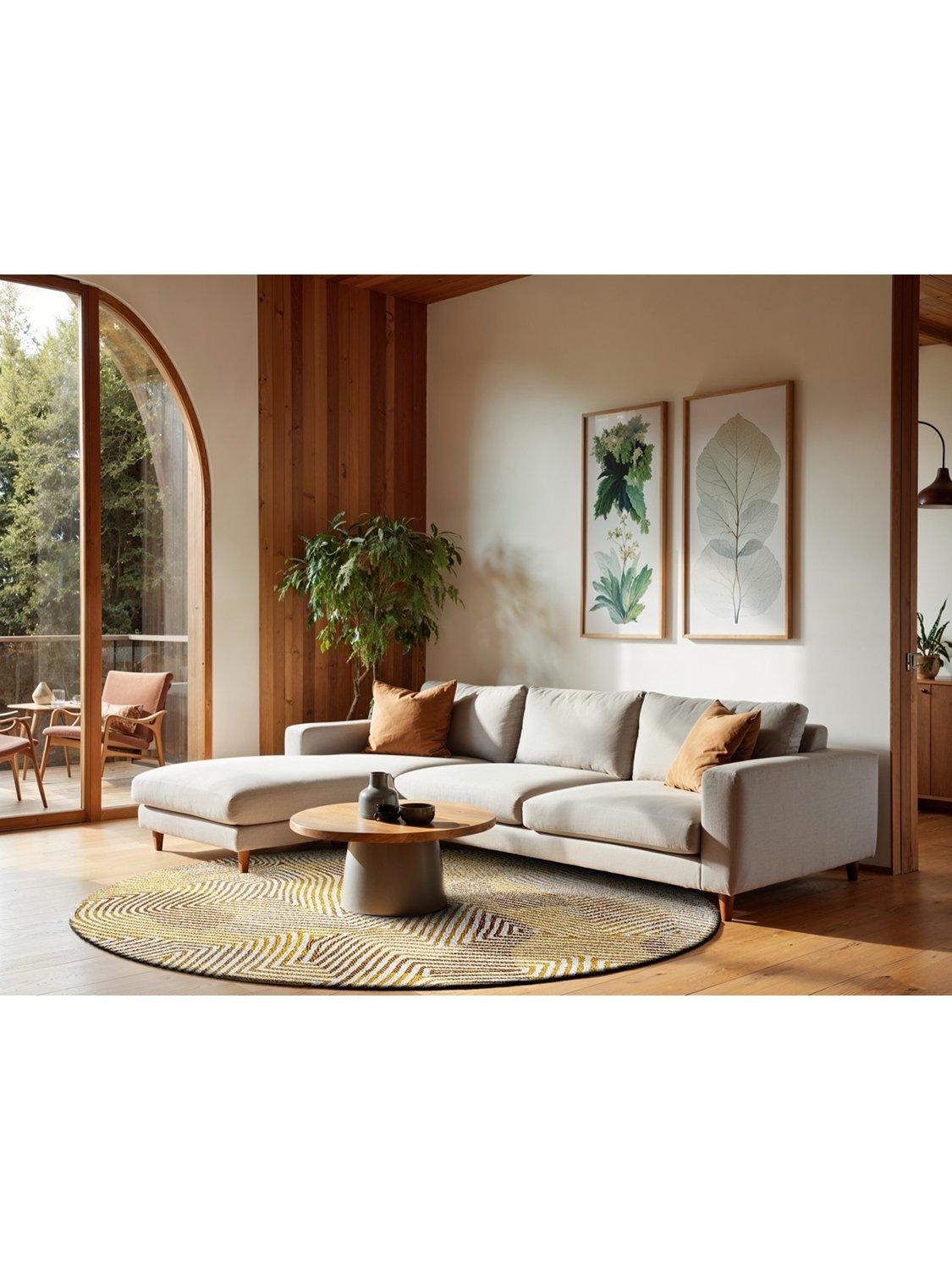 Louis De Poortere Coral Round Rug Yellow Hippy (British brand)