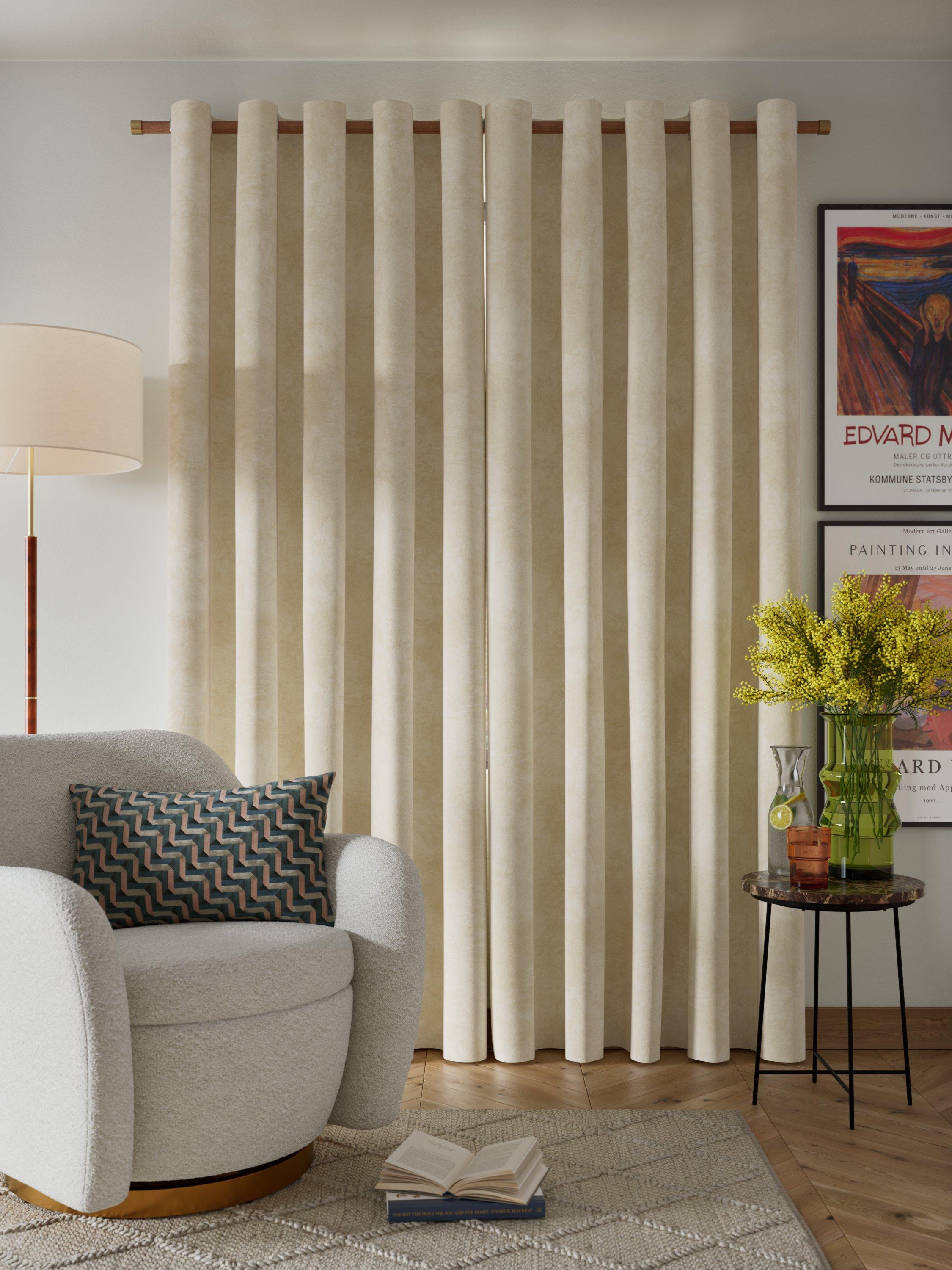 John Lewis velvet lined eyelet curtains 137cm drop (British brand)