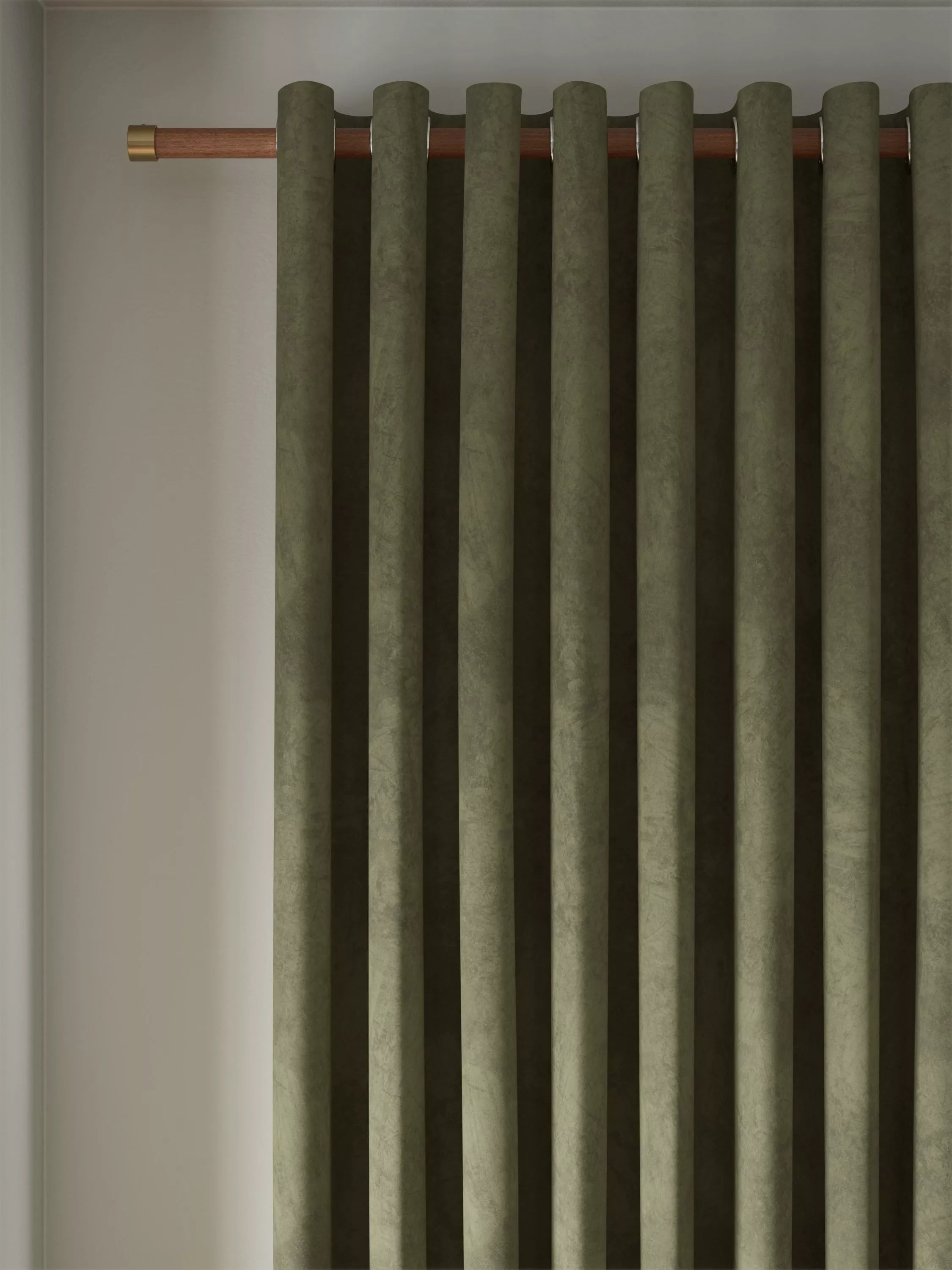 John Lewis Velvet Pair Lined Eyelet Curtains