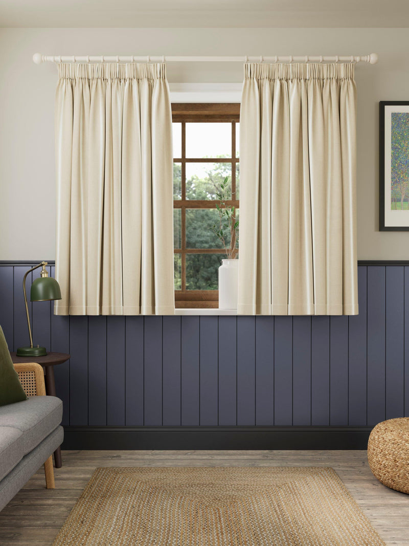 John Lewis Padstow stripe cotton lined curtains 117x137cm (British brand)