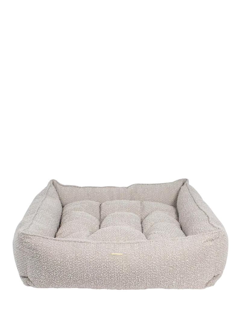 Lords & Labradors Boucle Box Dog Bed Mink 91cm (British brand)
