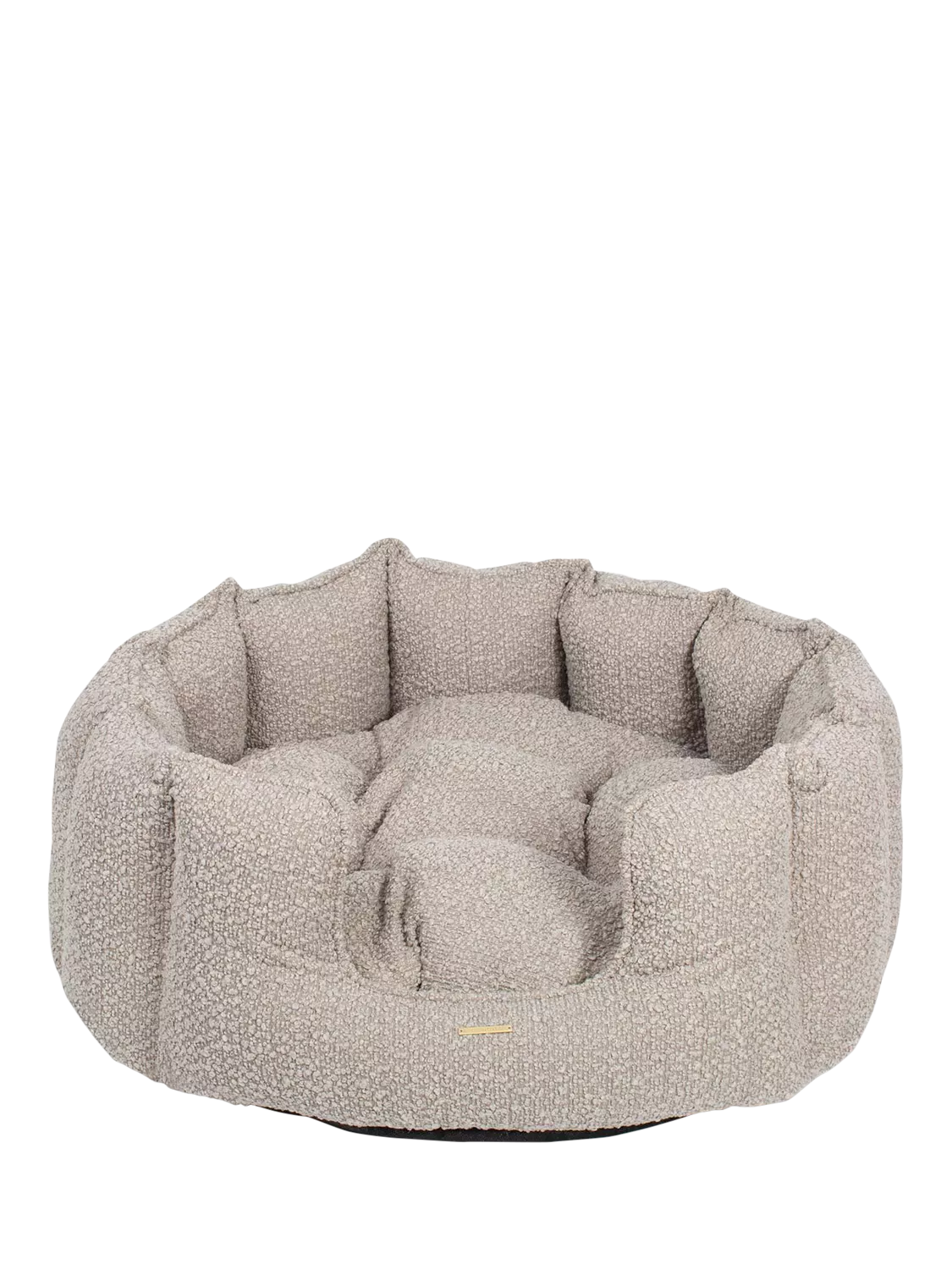 Lords & Labradors high sided boucle dog bed in mink, UK version