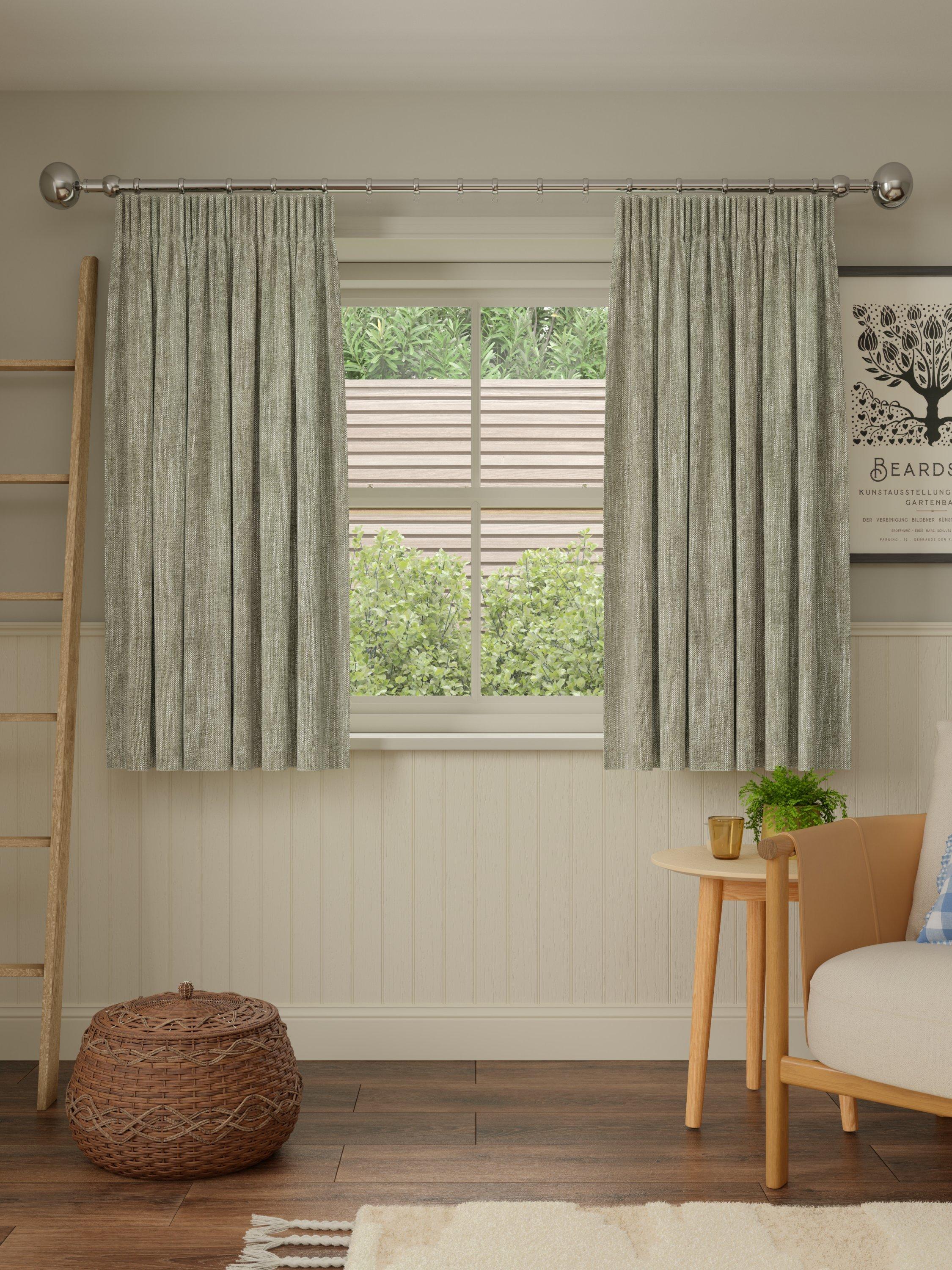 John Lewis blackout lined pencil pleat curtains 137cm, imported from the UK
