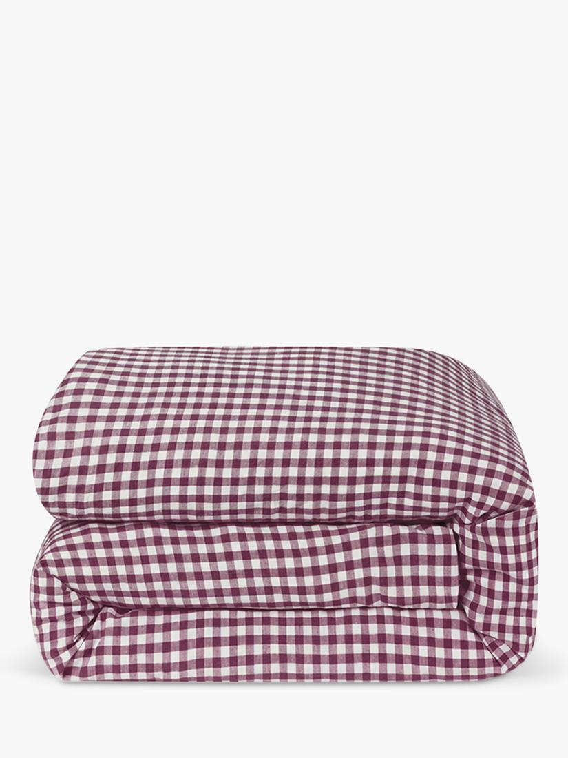 Piglet in Bed super king gingham linen pillowcase pair (British brand)