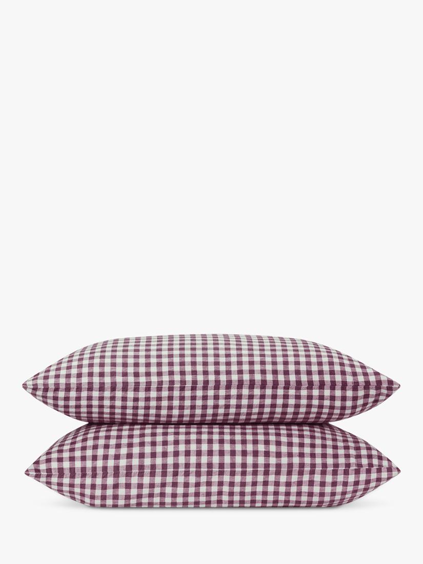 Piglet in Bed super king gingham linen pillowcase pair (British brand)