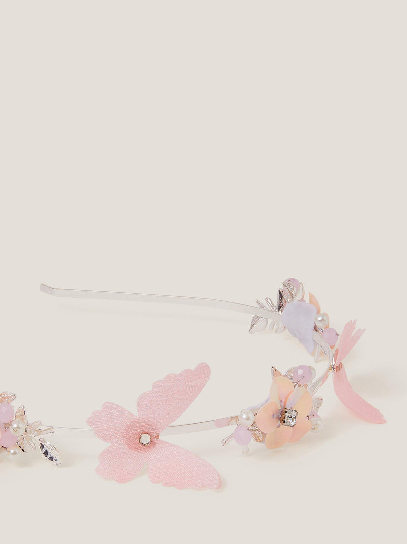 Monsoon kids floral butterfly headband pink, UK version
