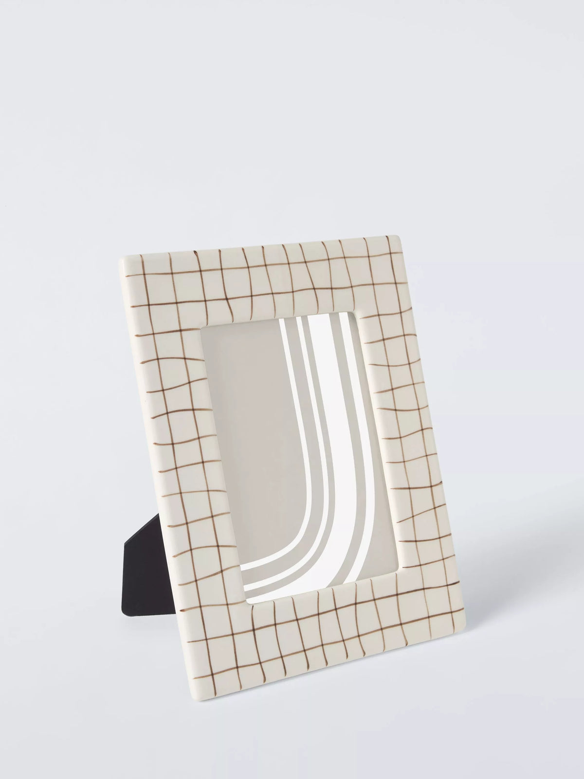 John Lewis ceramic check photo frame cocoa - British product