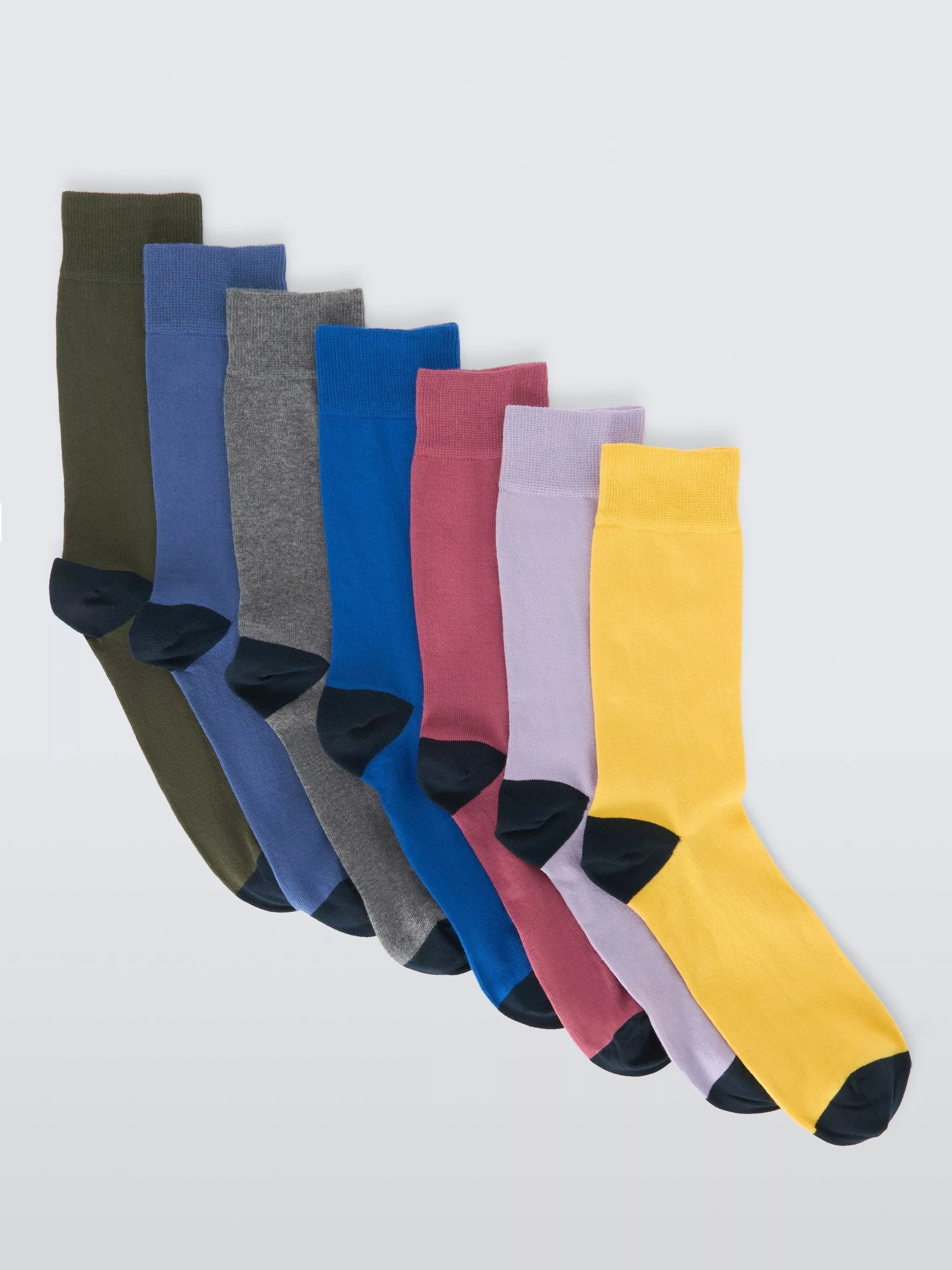 John Lewis organic cotton blend heel toe socks 7-pack (British brand)