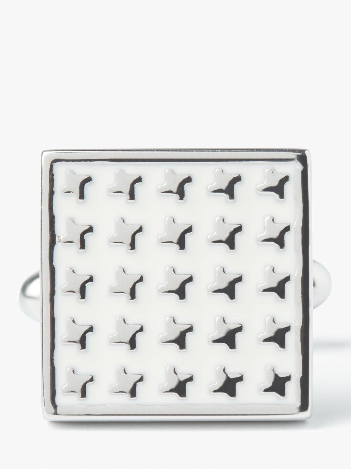 Simon Carter white enamel dog tooth cufflinks, UK version