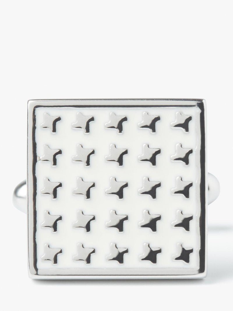 Simon Carter white enamel dog tooth cufflinks, UK version