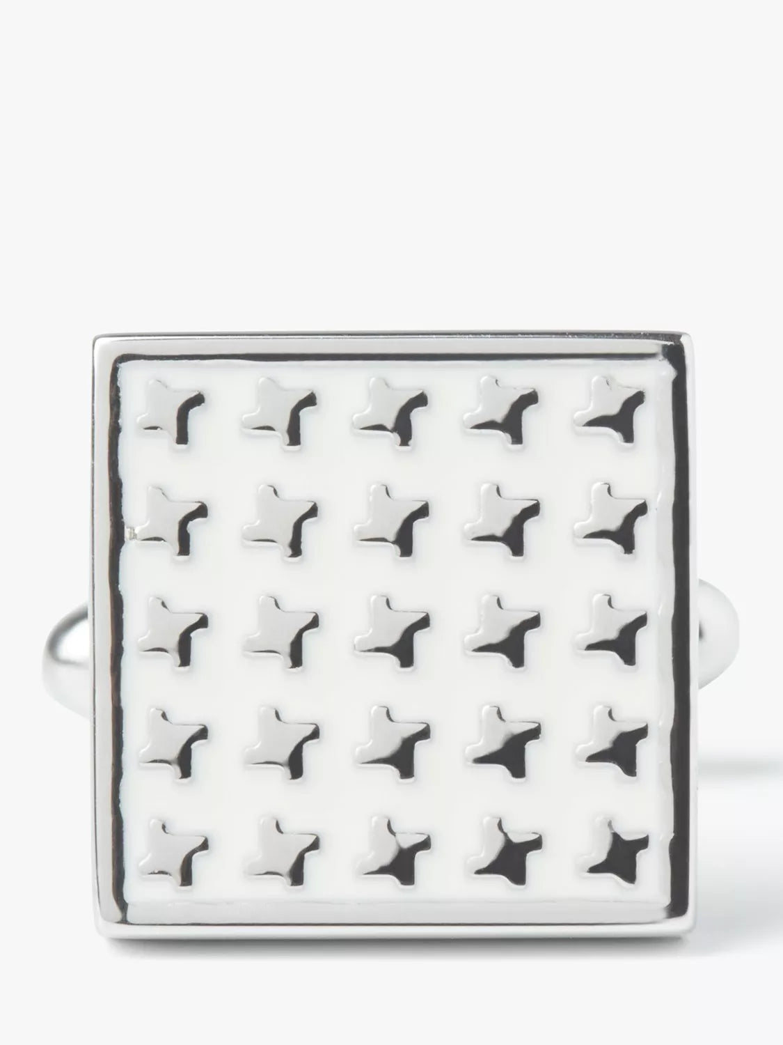 Simon Carter white enamel dog tooth cufflinks, UK version