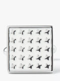 Simon Carter white enamel dog tooth cufflinks, UK version